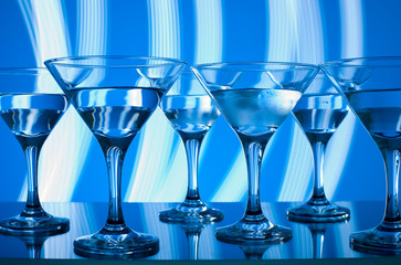 glass with cocktail in a nightclub