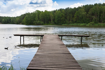 Charming pier on the lake