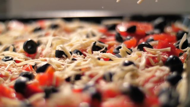 Cooking of vegetarian pizza