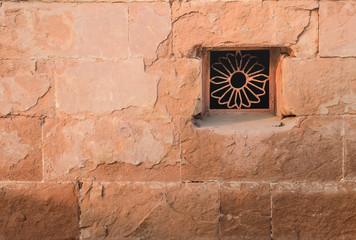 Brown and red wall for background .