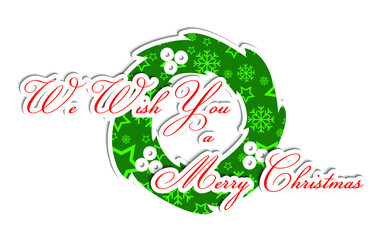 Merry Christmas. Holiday greeting card. Vector illustration. 