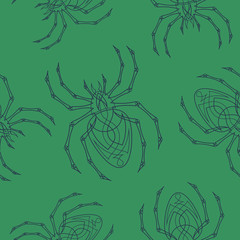 Vector spiders seamless pattern