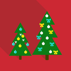 vector illustration of decorated Christmas tree