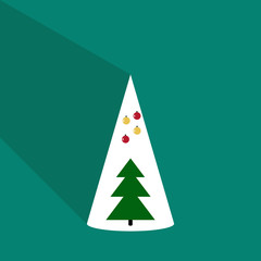 Obraz premium vector illustration of decorated Christmas tree with star