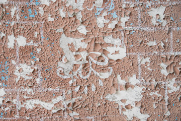 texture of old paint and Wallpaper on the wall of an old house