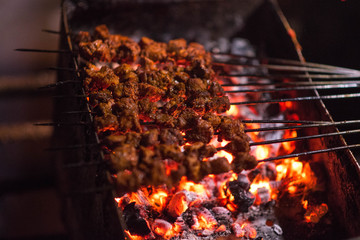 traditional skewers of meat
