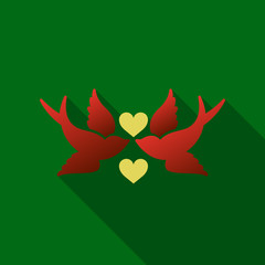 Obraz premium Cute birds wedding. The stylized vector image.