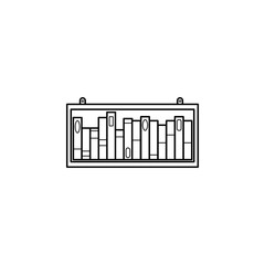 bookshelf icon. Vector graduation Icon. Education, academic degree. Premium quality graphic design. Signs, outline symbols collection, simple icon for websites, web design, mobile app