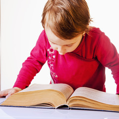 Little Girl Reading Book