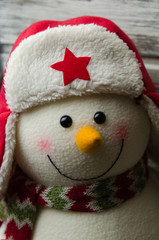 Snowman. Happy smiling figure 