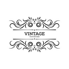 Vintage border frame design element template