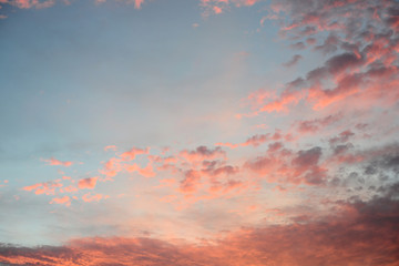 Pink sunset sky