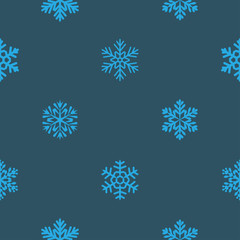 Fototapeta na wymiar Seamless blue winter pattern with diamond of dots and snowflakes