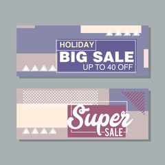 Big Sale modern banner in the Memphis style