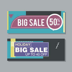 Big Sale modern banner in the Memphis style