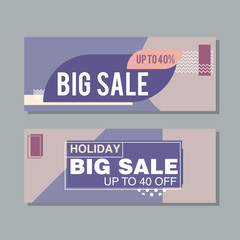Big Sale modern banner in the Memphis style