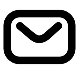 mail envelope icon on white background