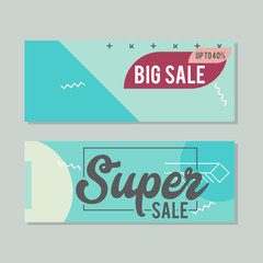 Obraz premium Set of colorful trendy sale banners vector illustration