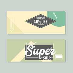 Set of colorful trendy sale banners vector illustration