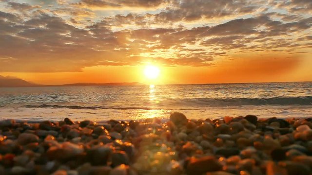 sunrise wave sea slow motion