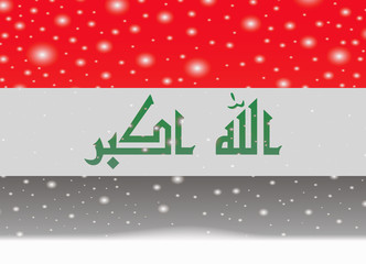 iraq flag on christmas background