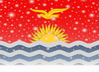 kiribati flag on christmas background