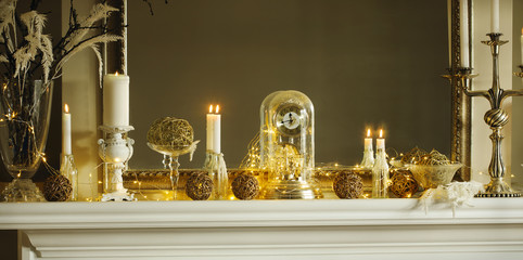 Mantelpiece with Christmas decor