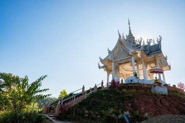 Fototapeta premium Staircase to the Silver Thai pavilion of Buddha, Thailand