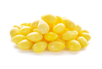 Ginkgo nuts on white background