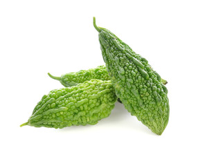Bitter melon, Bitter gourd on white background