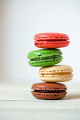 macaroon on wood background.