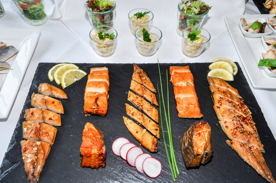 ger&auml;uchertes Fischbuffet