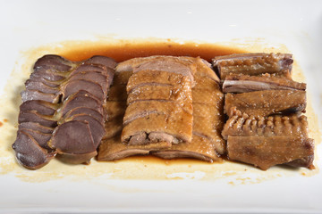 Marinated goose meat combination,Chinese food                     