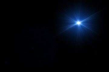 digital lens flare,sun burst on black background.
