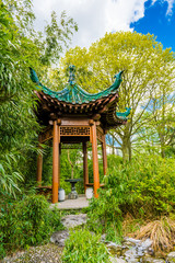 garden in chinese style. The oriental pavilion