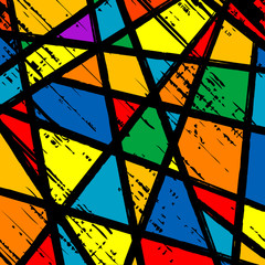 Grunge stained glass window - obrazy, fototapety, plakaty
