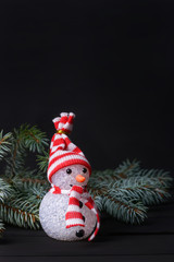 New Year card with snowman