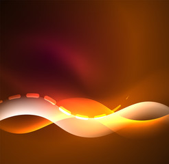 Vector glowing wave, smoke design wavy lines