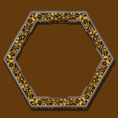 frame gold color with shadow
