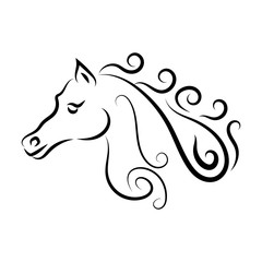 Naklejka premium Horse logo hand drawn vector eps 10 design