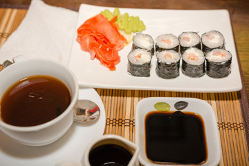 Rolls in a cafe on the table