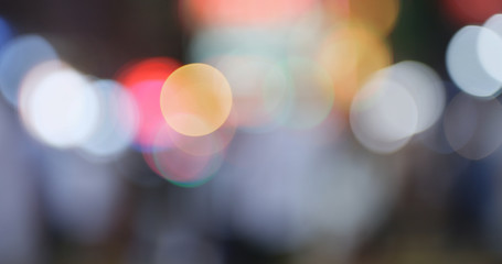 Blur view of city at night