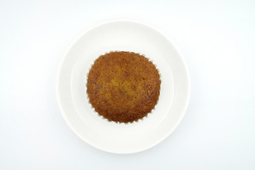 Banana cake on white background