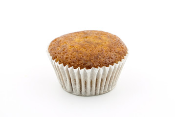 Banana cake on white background
