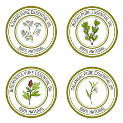 Set of essential oil labels