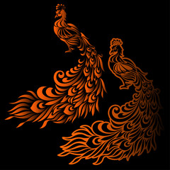 孔雀のイラスト