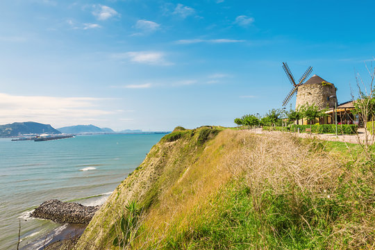 An old windmill in Getxo town, Spain