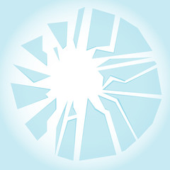 Shards of glass. Background of glass shards arranged in a circle.