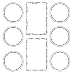 vector illustration of calligraphic elements decorative vintage frame border