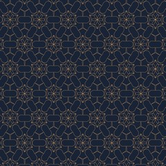 Geometric contour pattern on blue background. Hand drawn organic abstract background.	